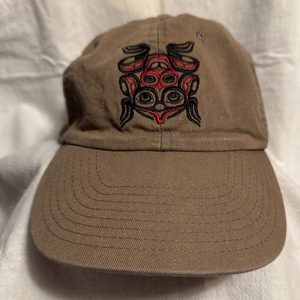 Native Origins Brown Cap with Haida Art Adjustable